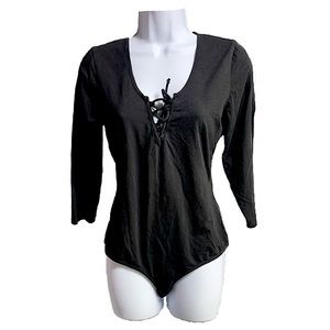 GUESS Women’s Black Tie Up Bodysuit